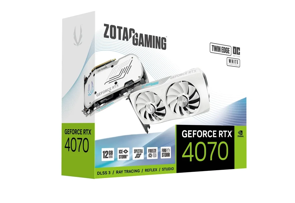 ZOTAC GAMING RTX 4070 TWIN EDGE OC 12GB - White Edition ZT-D40700Q-10M