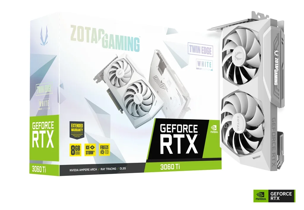 Zotac Gaming RTX 3060 Ti Twin Edge 8GB GDDR6X - White ZT-A30620J-10P