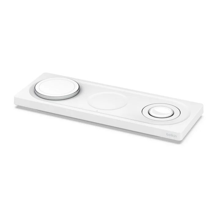 Belkin BOOSTCHRGÃ¢â#¬Â¯PRO MagSafe 3-in- Belkin BoostCharge Pro Induction Charger - White - For iPhone - MagSafe Technology, Fast Charging, Compact, LED Indicator