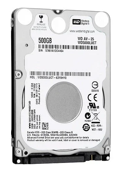 WD INT. HDD 2.5" AV-25 500GB SATA