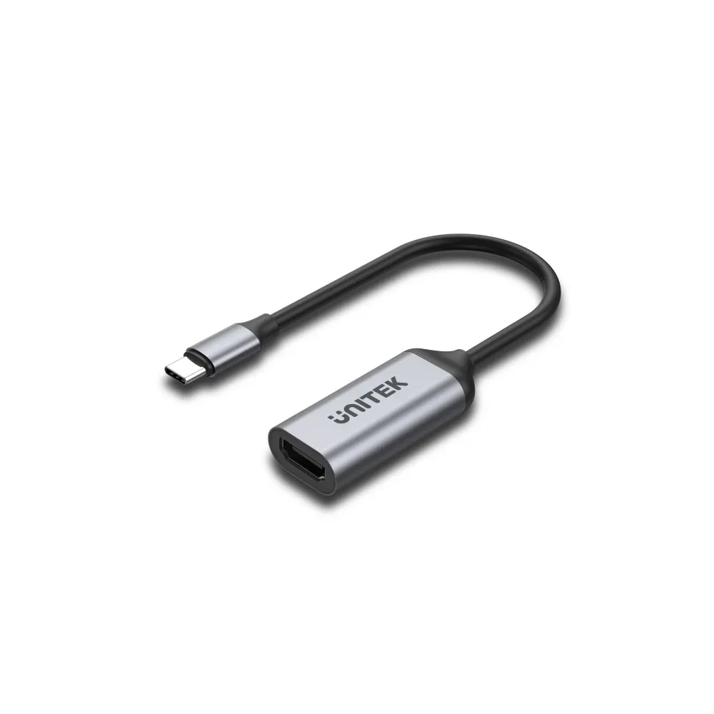 Unitek USB-C To HDMI 4K Adapter 4K60Hz Space Gr Unitek A/V Adapter - 1 - 1 x USB Type-C - Male - 1 x HDMI Digital Audio/Video - Female - 3840 x 2160 Supported - Space Gray