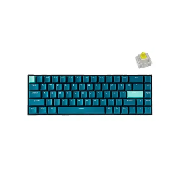 Tecware B68 Black Wireless Mechanical Keyboard, Gateron Yellow view 2