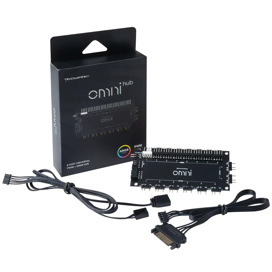 Tecware Omni Hub 8 ARGB Ports & 8 PWM FAN Ports, SATA Powered