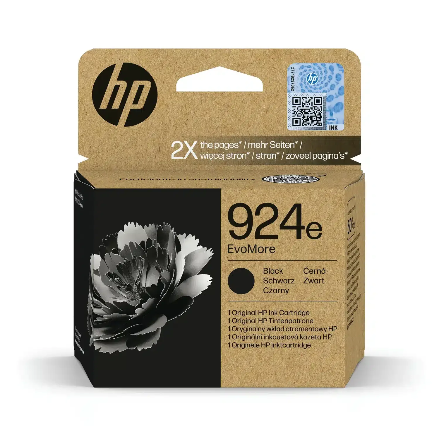 HP 924E EVOMORE BLACK ORIGINAL INK CRTG HP EvoMore 924e Original High Yield Inkjet Ink Cartridge - Black - 1 / Pack - 1000 pages
