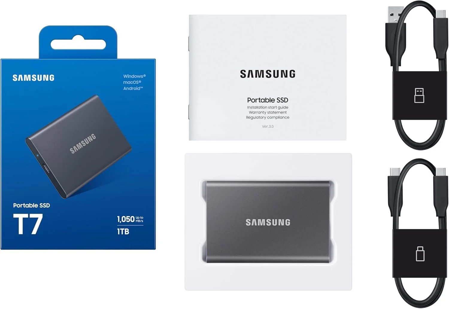 Samsung MU-PC1T0T/WW Samsung T7 Portable SSD 1TB-Black