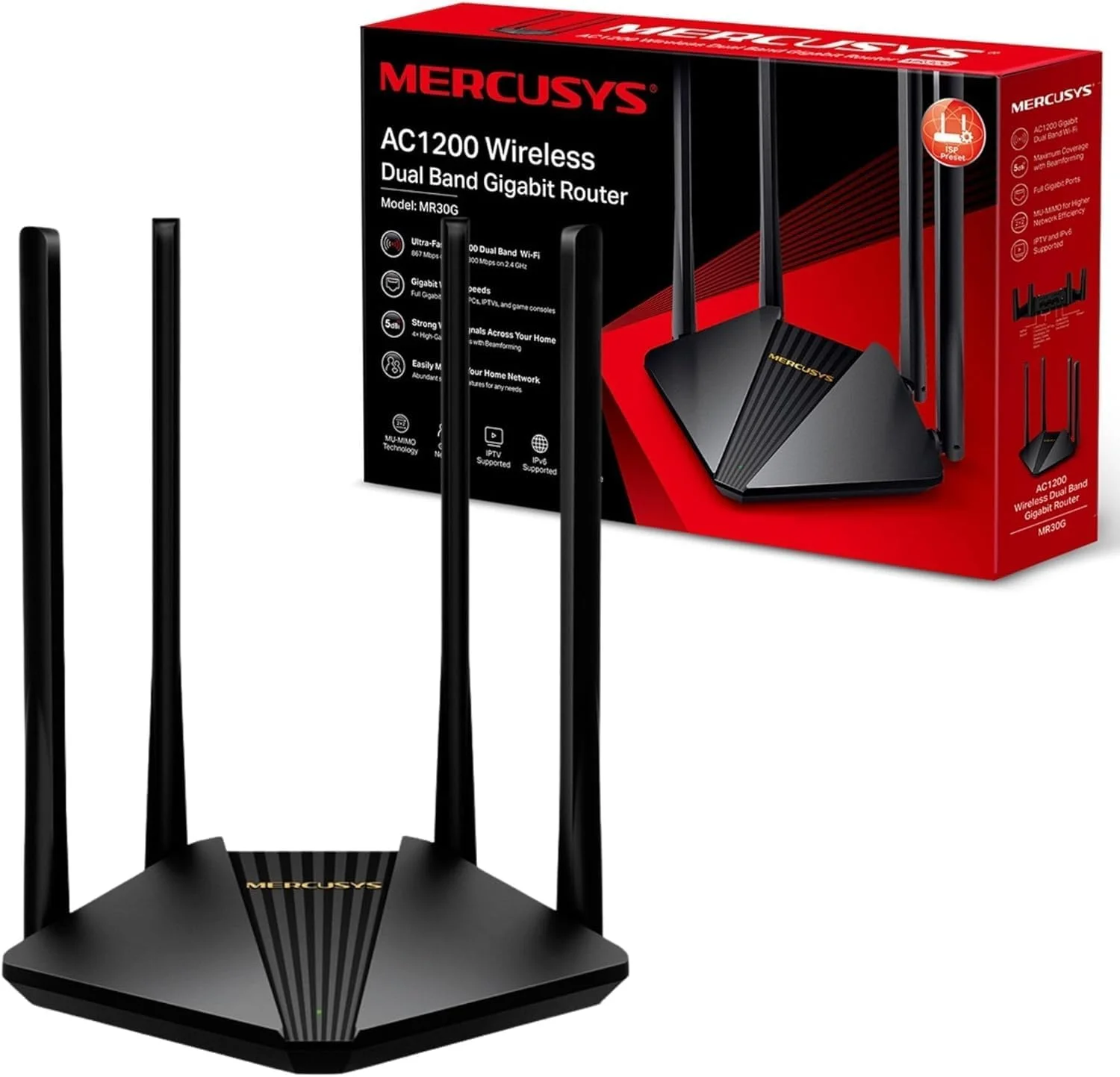 TP-Link MERCUSYS MR30G AC1200 Dual-Band Wi-Fi Gigabit Router
