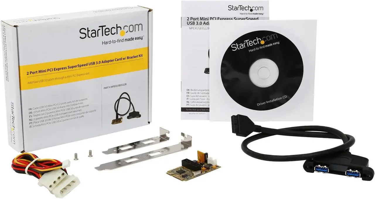 STARTECH MPEXUSB3S22B Startech 2 Port Mini PCIe USB 3 Adapter Card - Dual Profile
