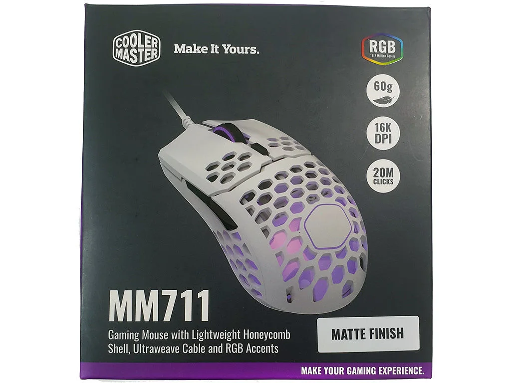 COOLER MASTER MM-711-WWOL2 COOLER MASTER MASTERMOUSE MM711 RGB GAMING MOUSE - G.WHITE
