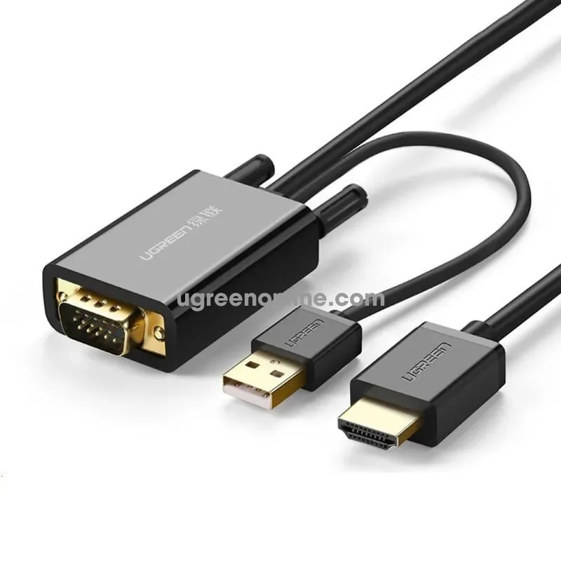 UGREEN MM120-30840 Ugreen VGA+USB to HDMI Male to Male Cable, 1080p, 2m view 3