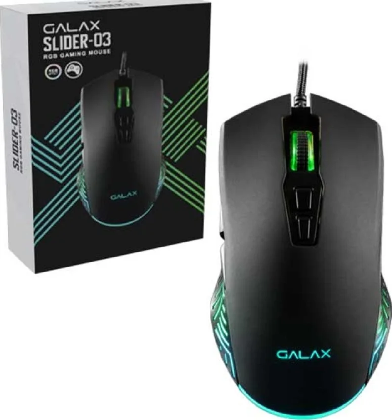 GALAX MGS03UX97RG2B0 Galax Slider-03 RGB Wired 7200DPI Gaming Mouse