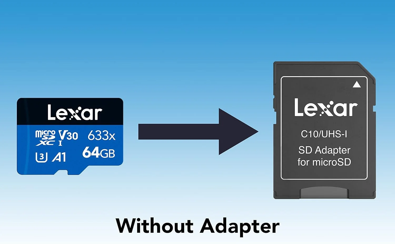 LEXAR LMS0633064G-BNNNG Lexar 633X 64GB microSDXC R100 Mb/s (no adapter)