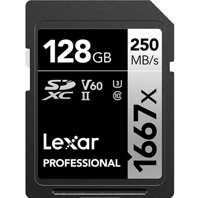 LEXAR-LSD128CB1667 LEXAR 128GB -Professional 1667x SDXC™ UHS-II Card SILVER Series