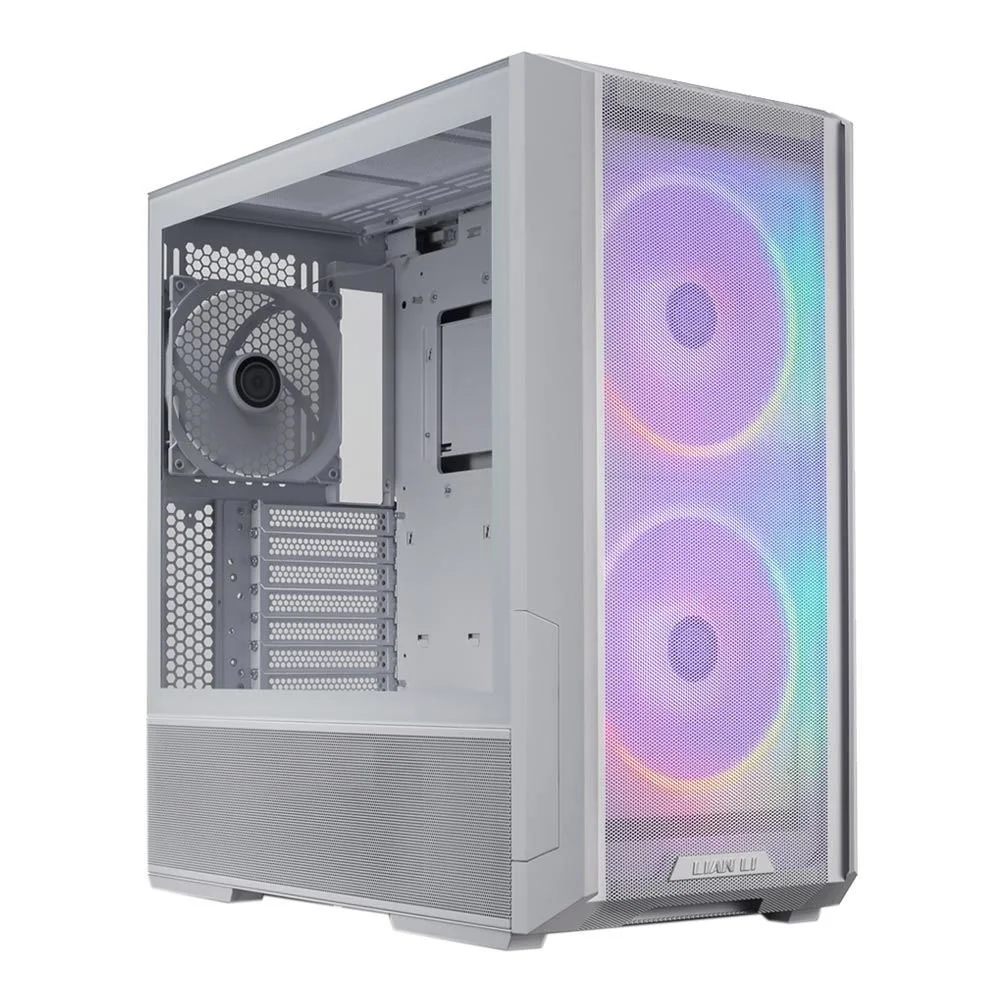 LIAN LI LANCOOL 216RW WHITE RGB WHITE ATX CASE Mid Tower Computer Case ,2x 16 cm ARGB Fans Included