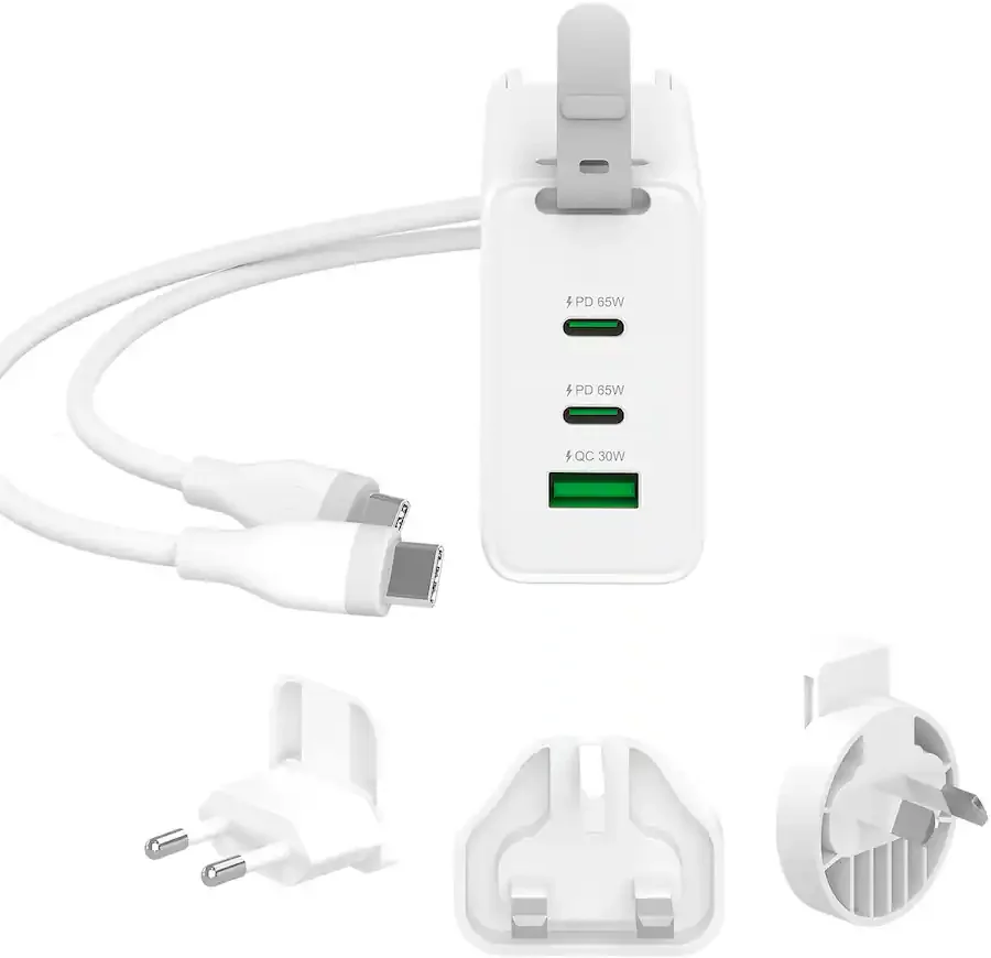 J5CREATE JUP3565CV 65W GAN USB-C 3-PORT TRAVELER CHARGER