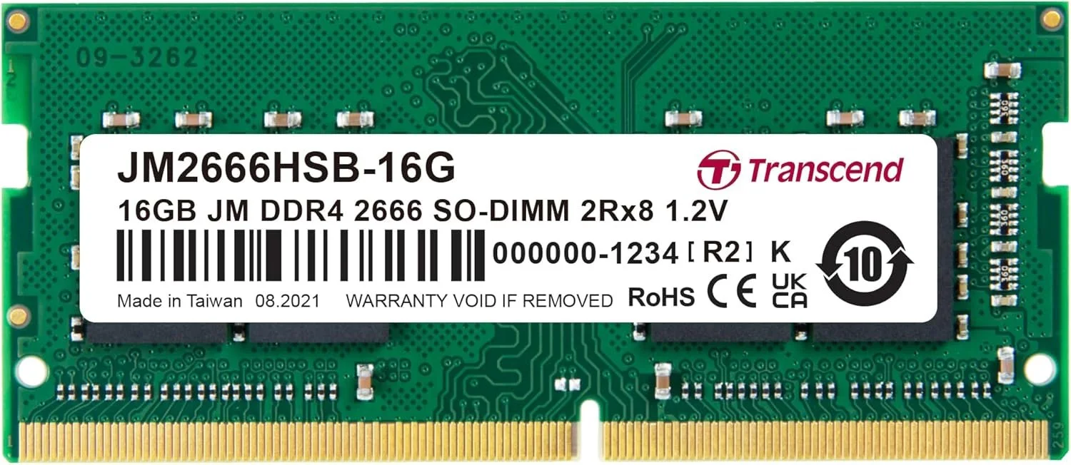 TRANSCEND JM2666HSB-16G Transcend 16GB JM DDR4 2666 SO-DIMM 2Rx8 1.2V )