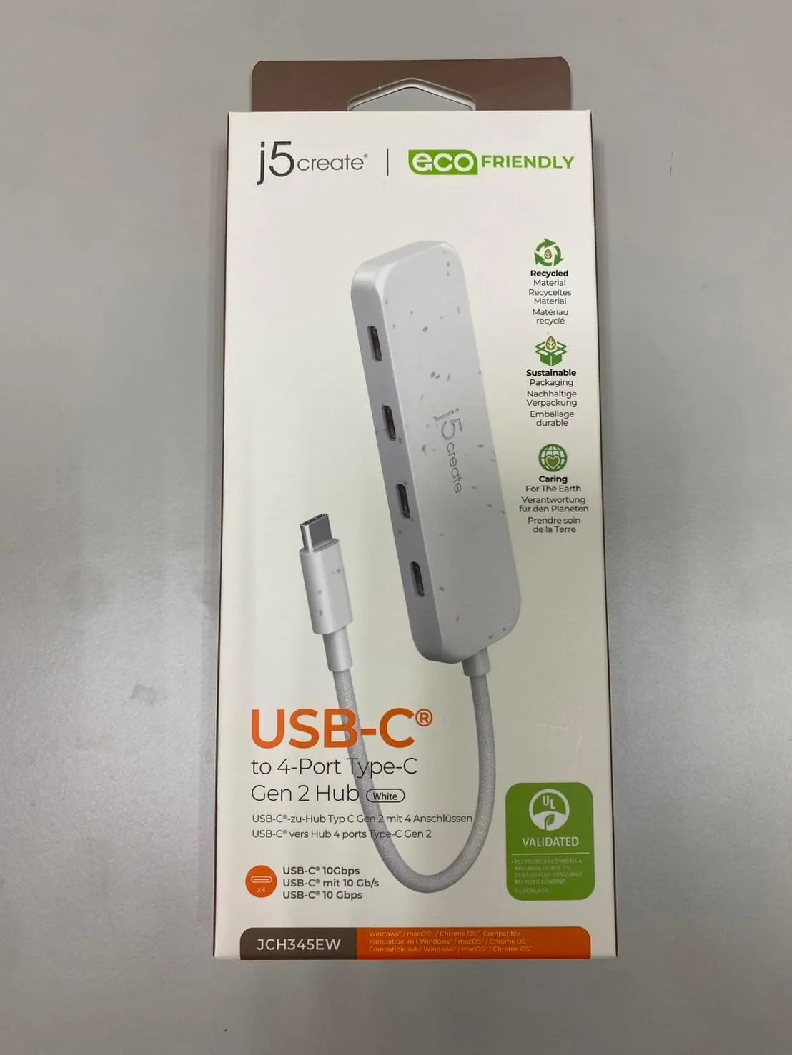J5CREATE JCH345EW J5CREATE USB-C 4-PORTS TYPE-C HUB- WHITE 33R12B