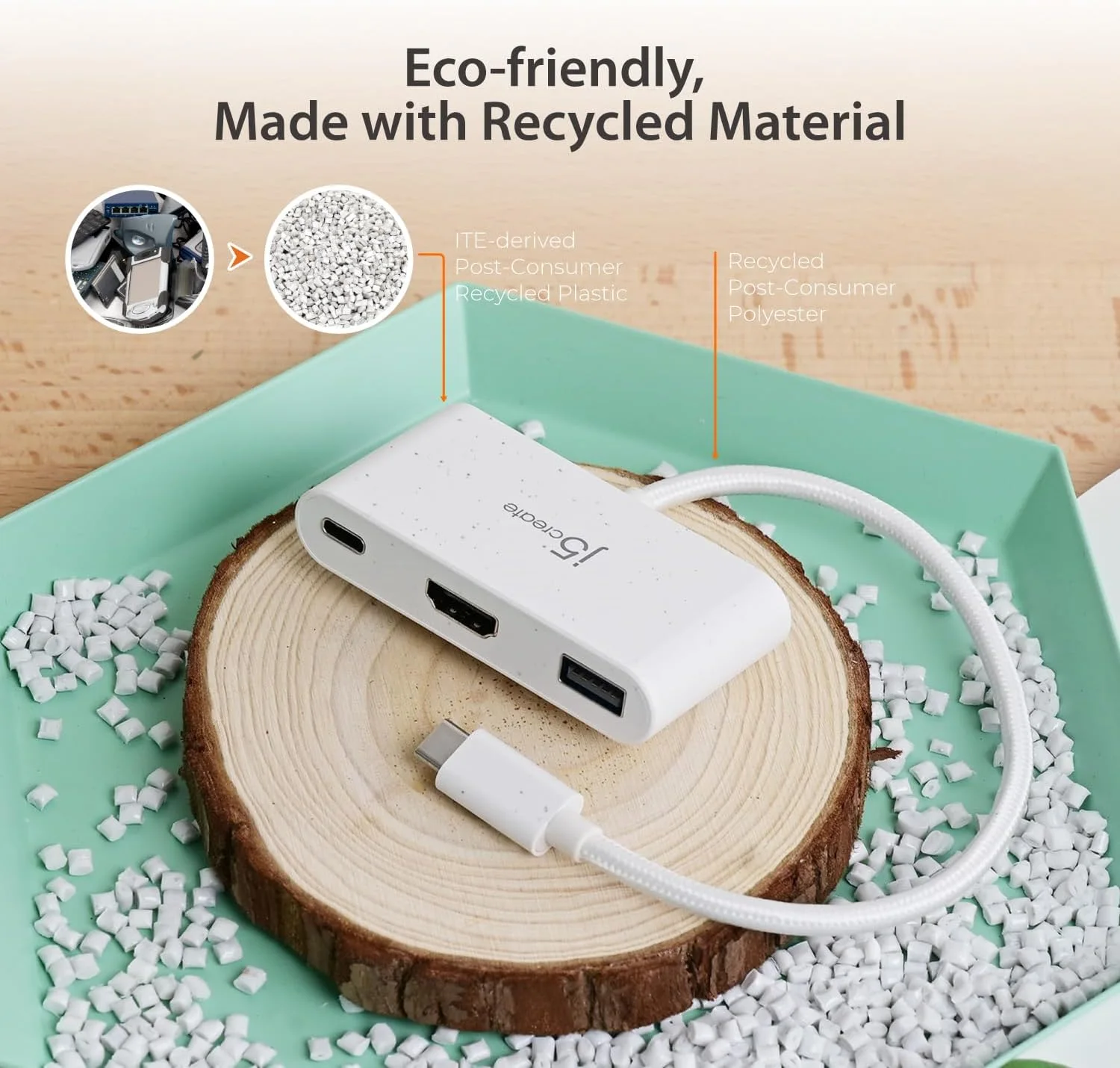 J5CREATE JCA379EW J5CREATE USB-C TO HDMI & USB TYPE-A WITH PD (ECO)