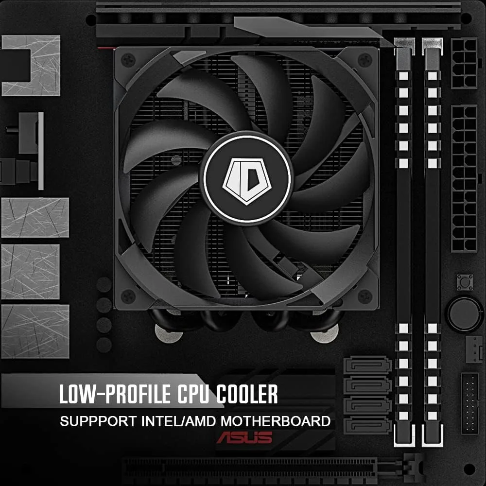 ID-COOLING IS-47S CPU Cooler 47mm Height Low Profile CPU Cooler 4 Heatpipes CPU Air Cooler for HTPCs, ITX, and Small Form Factor builds, 92x92x12mm Slim Fan, Compatible with LGA 1700 Cooler, Intel/AMD