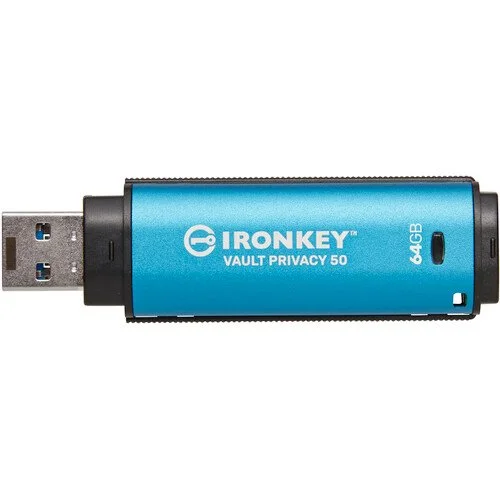 Kingston Ironkey Vault Privacy 50 Encrypted USB 64GB Flash Drive IKVP50/64GB view 2