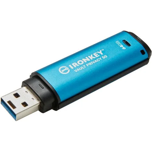 Kingston Ironkey Vault Privacy 50 Encrypted USB 64GB Flash Drive IKVP50/64GB