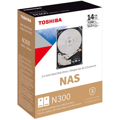 Toshiba N300 14TB NAS 3.5" HDD 6 GB/s 7200 RPM HDWG51EXZSTA