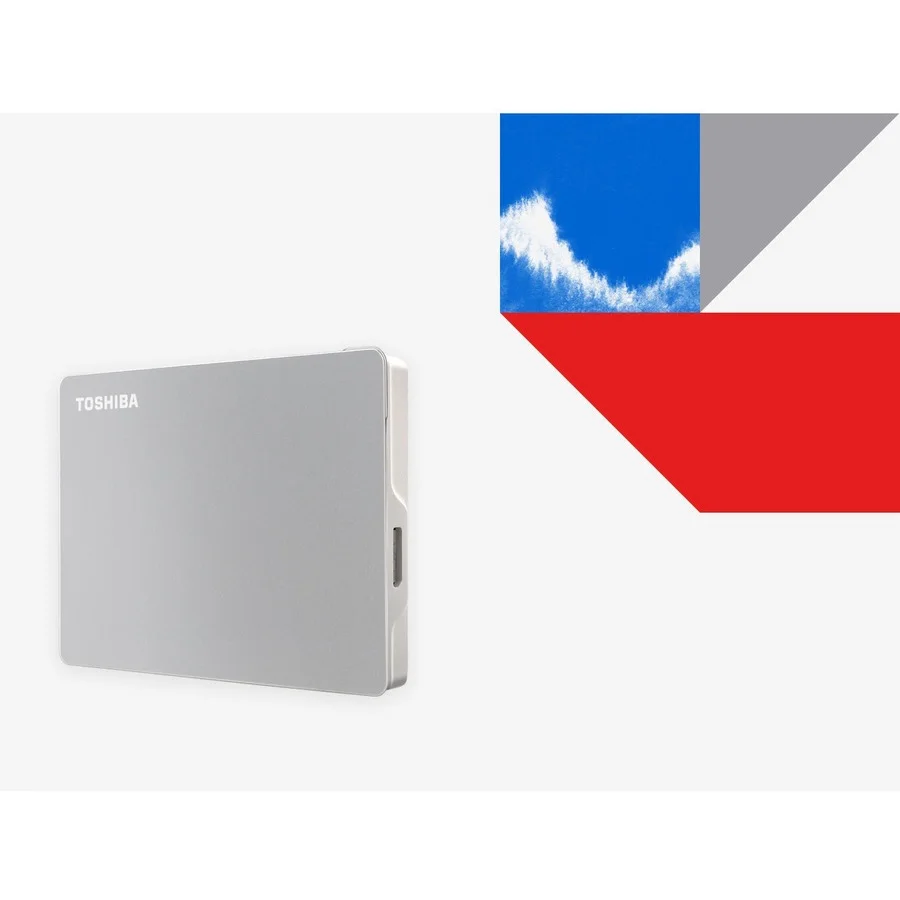 Toshiba Canvio Flex 2TB Portable External Hard Drive USB-C USB 3.0, Silver HDTX120XSCAA view 3
