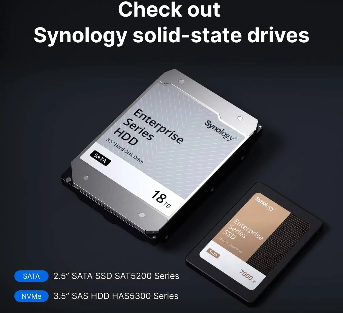 SYNOLOGY HAT5310-8T NAS HDD [8TB 3.5" SATA 7,200 rpm/Enterprise Grade Hard Drive (MTTF 2 Million Hours) / Synoloyg NAS Exclusive