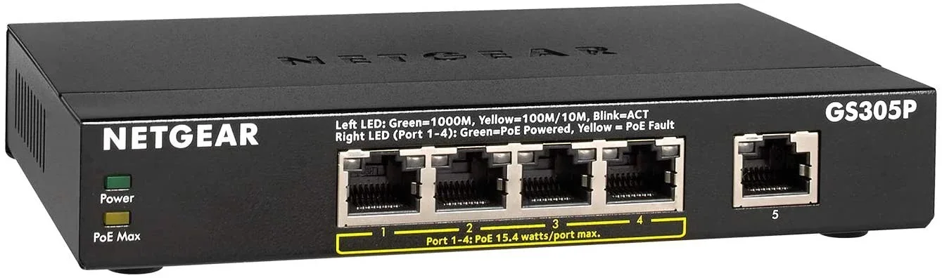 Netgear GS305P-100PES 5PT POE GIGABIT SWITCH