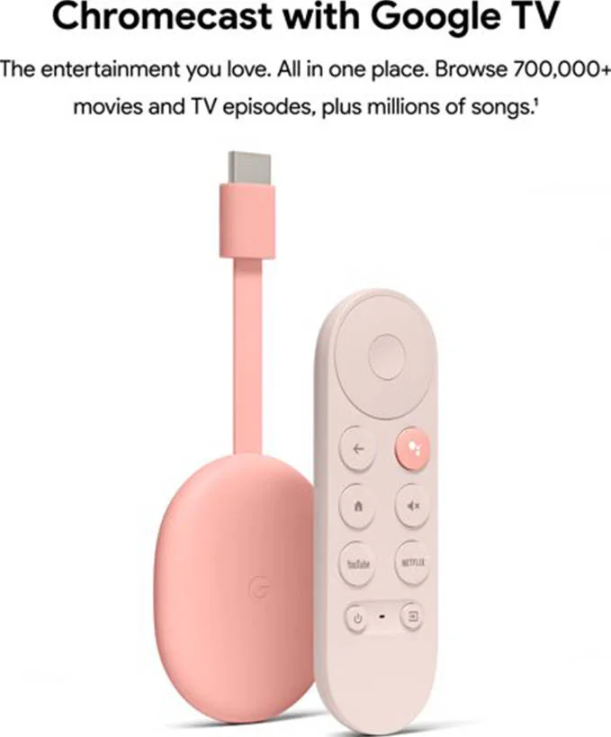 GOOGLE GA01920-US Chromecast with Google TV 4K Sunrise