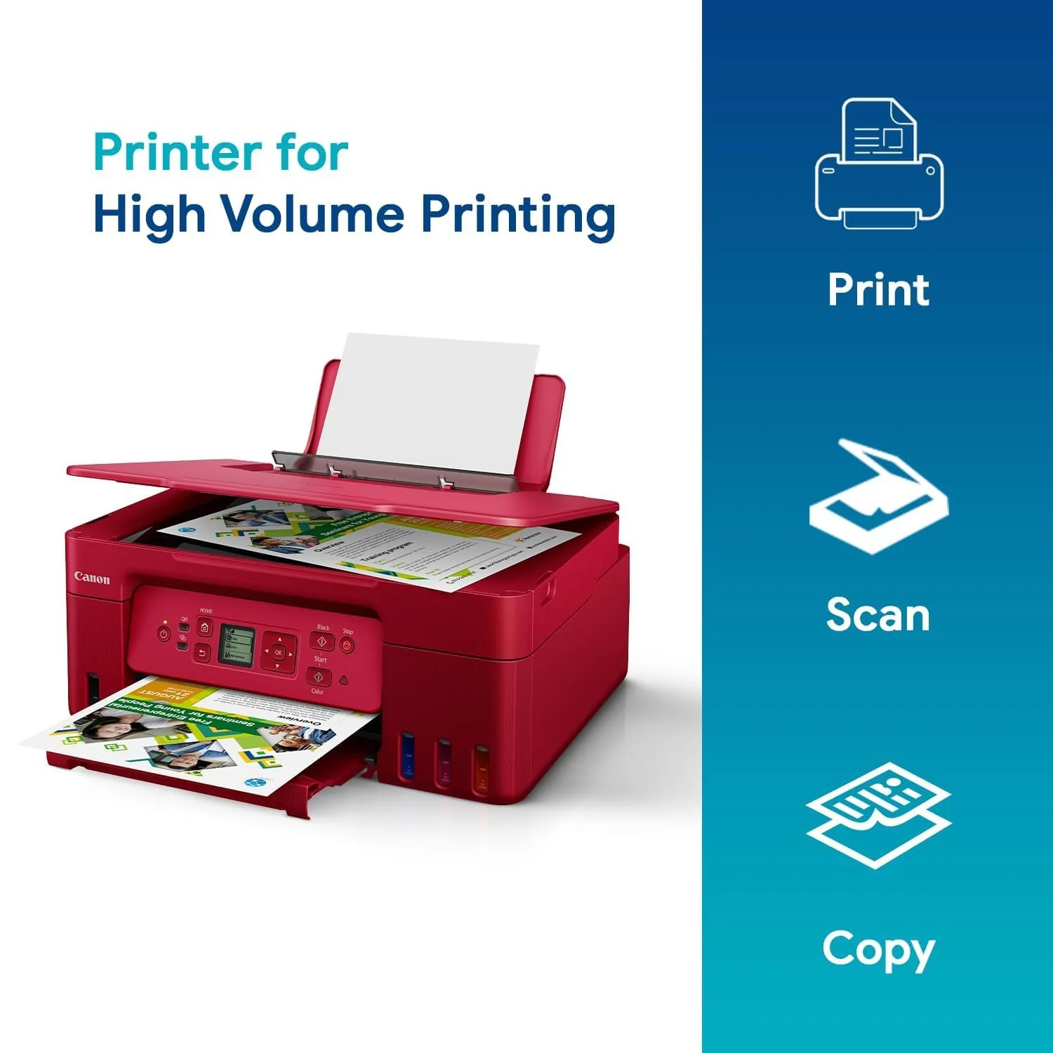 CANON G3770-R Canon PIXMA G3770 Red- A4 Wi-Fi Refillable Ink Tank Printer