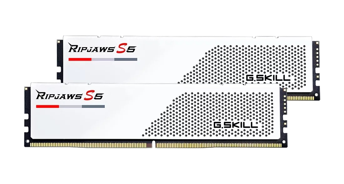 G.Skill Ripjaws S5 32G Kit White 2X16G DDR5 5200MHZ CL40-40-40-83 FS-5200J4040A16GX2-RS5W
