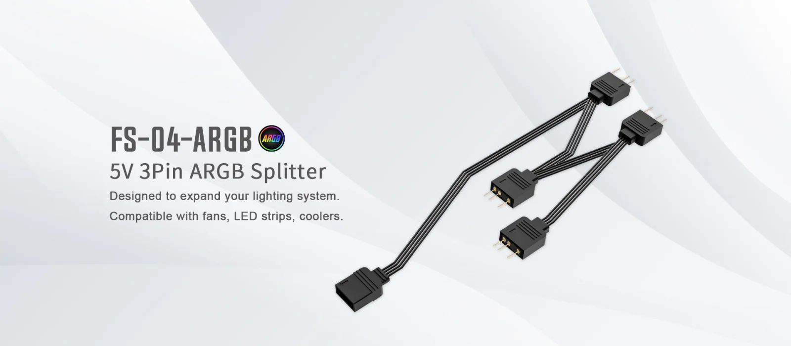 ID-COOLING FS-04-ARGB ID-COOLING FS-04, 1-4 ARGB Splitter Cable (Retail box)