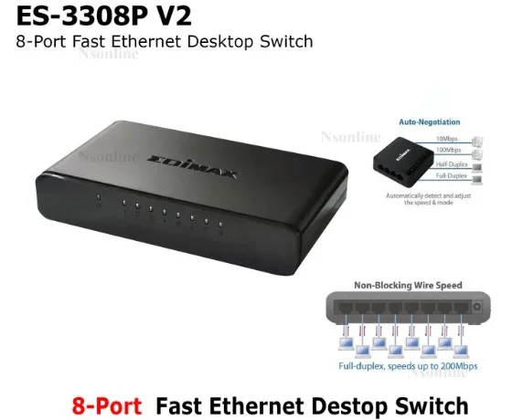 EDIMAX ES-3308P EDIMAX 8-Port Fast Ethernet Desktop Switch