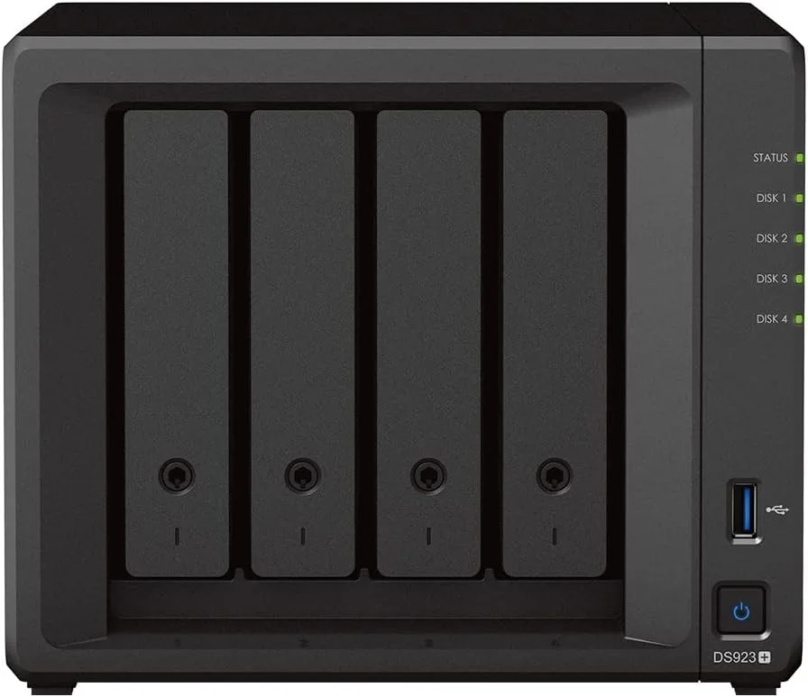 Synology 4bay DiskStation AMD Ryzen R1600 4GB RAM 4-bay DiskStation (up to 9-bay) AMD Ryzen R1600 4GB RAM (up to 32GB) 10GbE can be achieved through the exclusive E10G22-T1-Mini 2 x M.2 2280 NVMe slots
