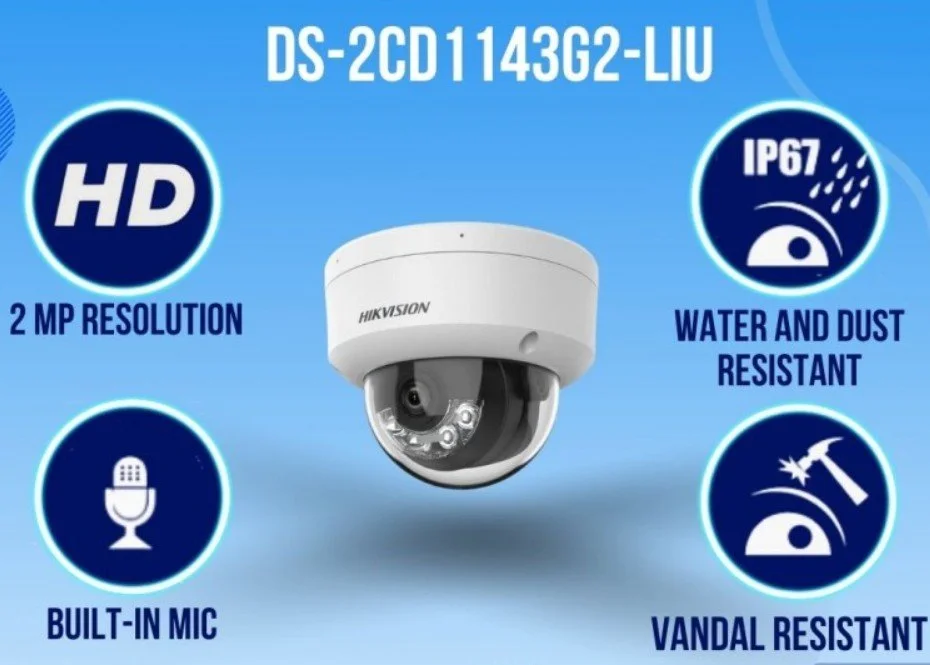 HIKVISION DS-2CD1143G2-LIU Hikvision 4 MP Smart Hybrid Light Fixed Dome Network Camera