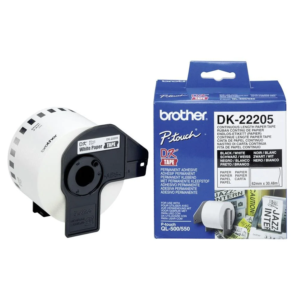 Brother DK-Tape (Continuous Paper Tape, 62mm x 30.48m) DK22205