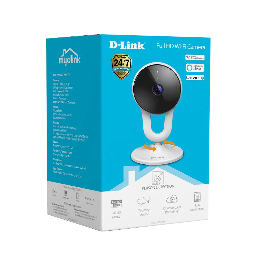 D-LINK DCS-8300LHV2 D-Link Full HD 137° Wide Angle Wi-Fi Camera