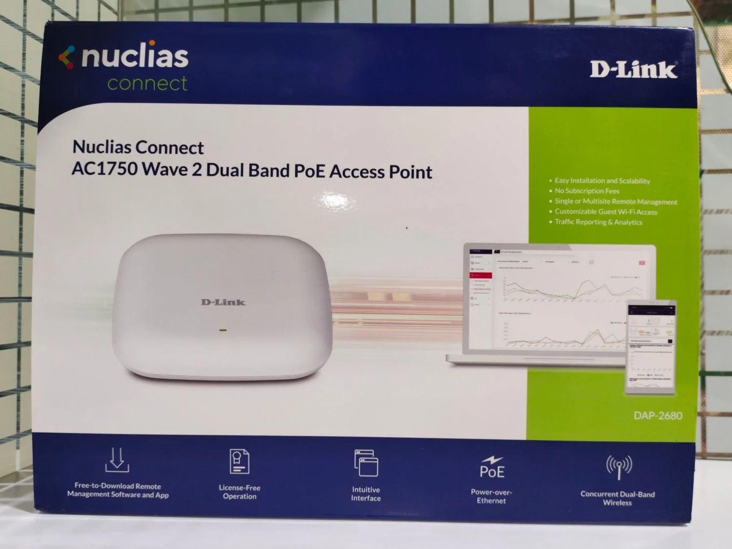 D-LINK DAP-2680 D-Link Nuclias Connect Wireless Access Point Dual Band Poe AC1750 Wave 2
