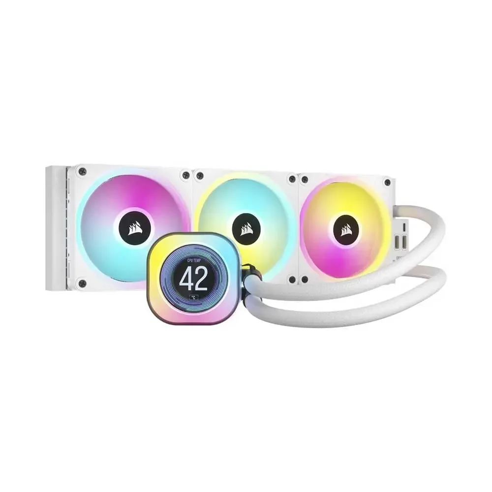 CORSAIR iCUE LINK H150i LCD 360mm AIO Liquid CPU Cooler - White - CW-9061010-WW