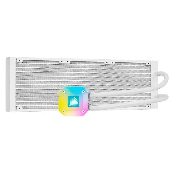 Corsair iCUE H150i Elite CAPELLIX RGB Watercooler, 360mm Radiator, 3 x ML120 RGB PWM Fans - WHITE view 2