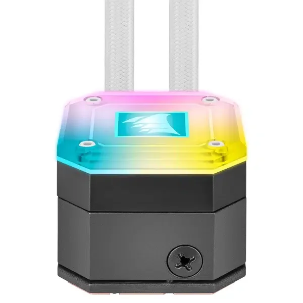 Corsair iCUE H150i Elite CAPELLIX RGB Watercooler, 360mm Radiator, 3 x ML120 RGB PWM Fans - WHITE view 3