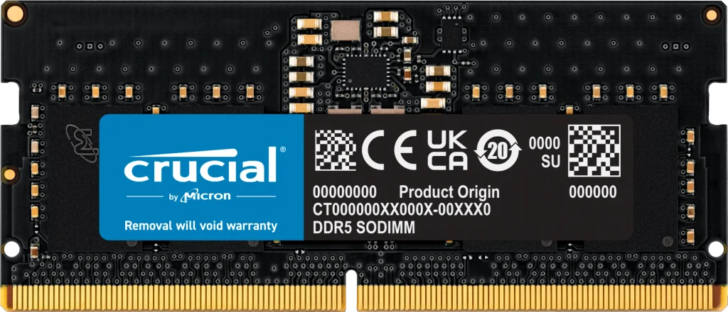 Crucial 8GB DDR5-4800 SODIMM CL40 (16Gbit)