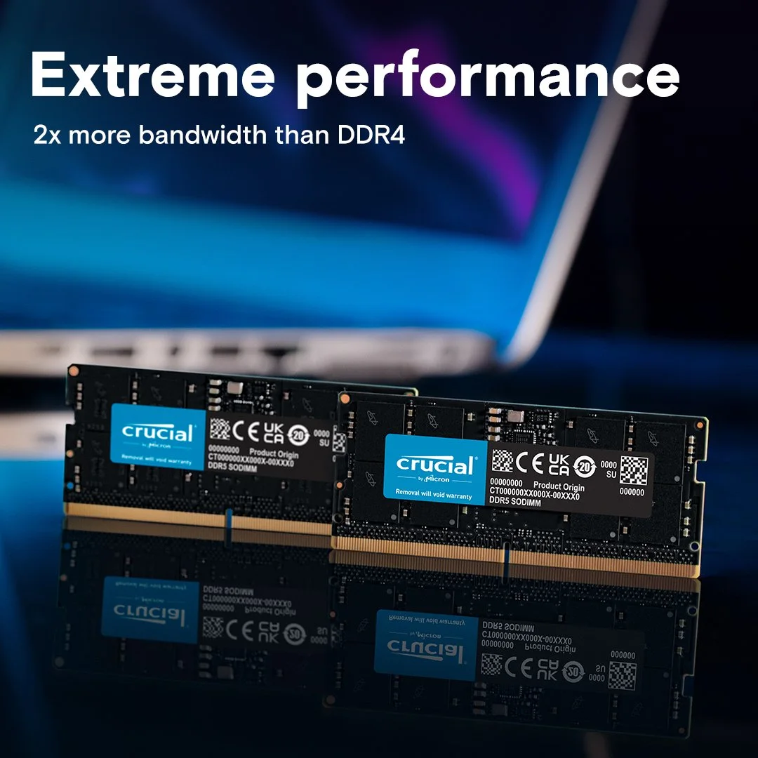 Crucial 8GB DDR5-4800 SODIMM CL40 (16Gbit) view 2