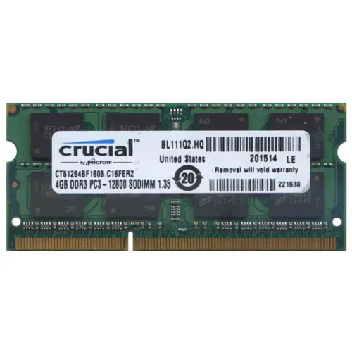 Crucial RAM 4GB DDR3 1600 MHz CL11 Laptop Memory CT51264BF160B