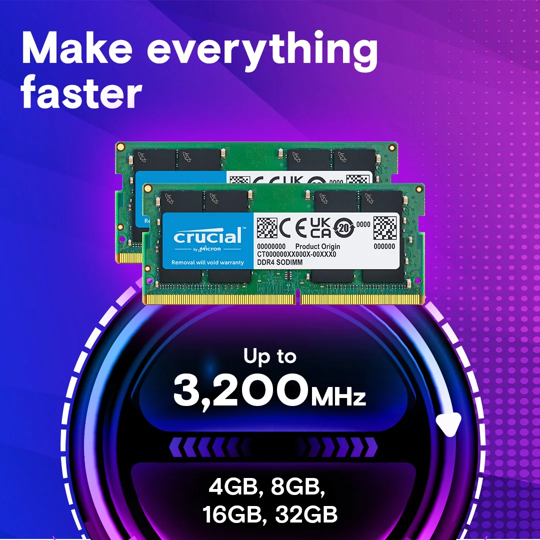 Crucial 4GB DDR4-2666 SODIMM CL19 (4Gbit) view 2