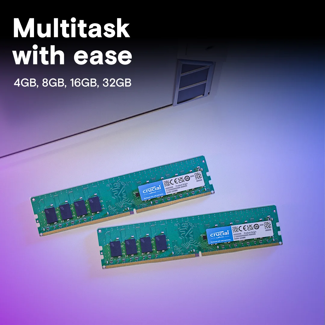 Crucial 4GB DDR4-2666 UDIMM CL19 (4Gbit) view 3