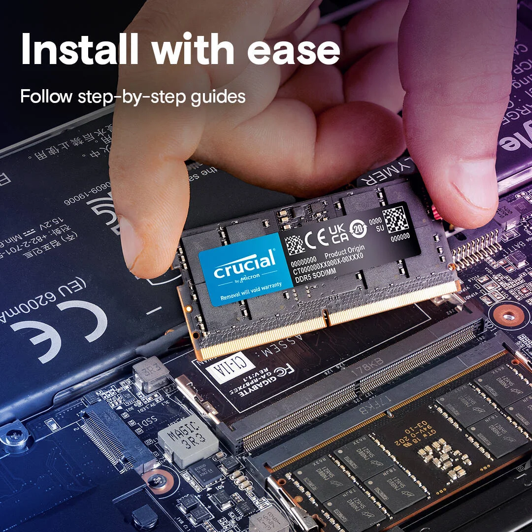 Crucial CT48G56C46S5 Crucial 48GB DDR5-5600 SODIMM CL46 (16Gbit) view 4
