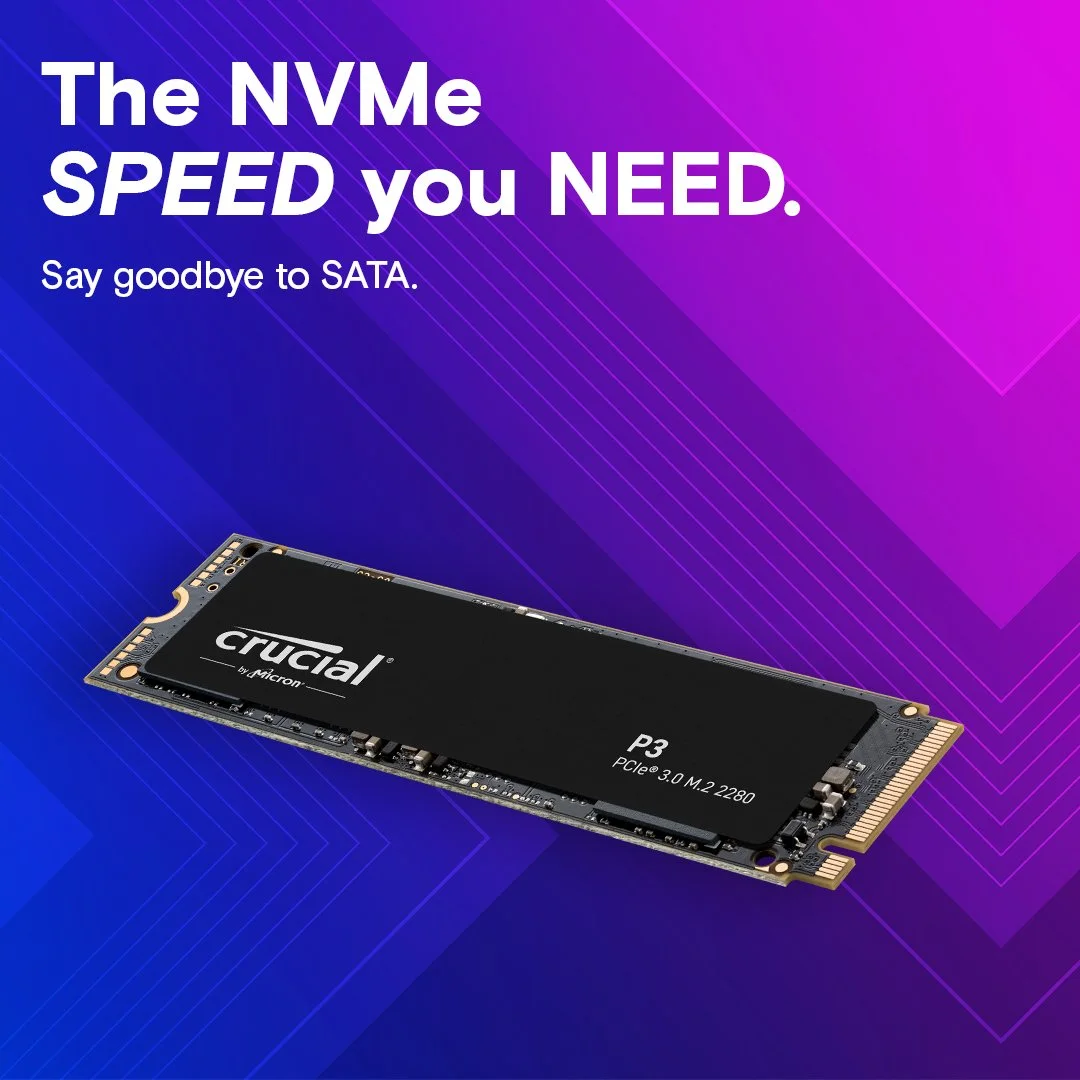 Crucial Crucial® P3 4000GB 3D NAND NVMe PCIe® M.2 SSD view 3