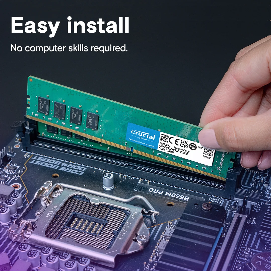 Crucial 32GB DDR4-3200 UDIMM CL22 (16Gbit) view 3