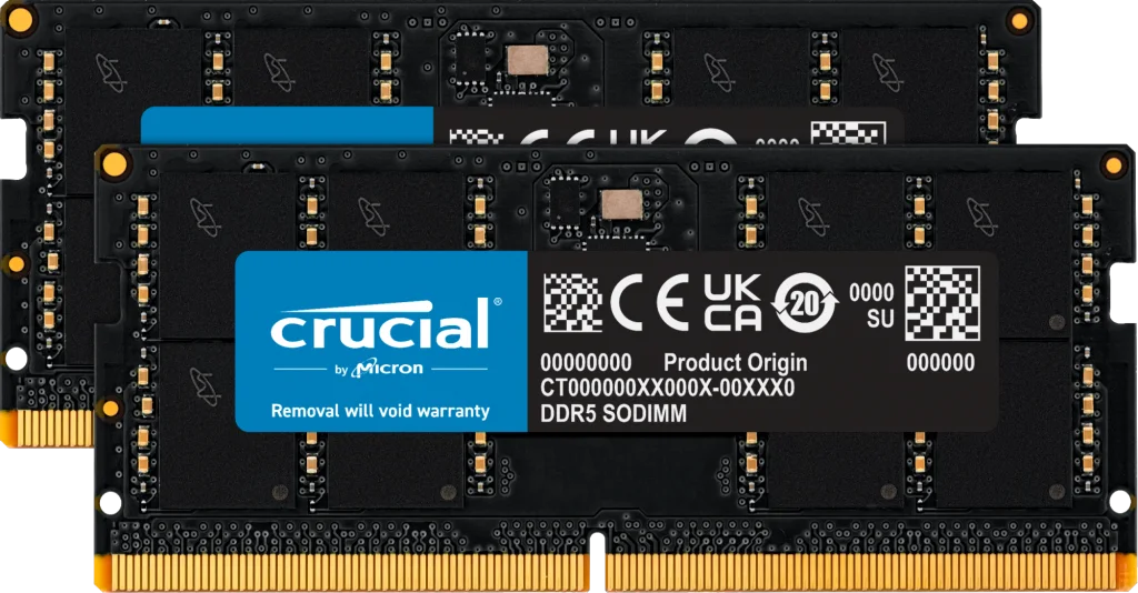 Crucial 64GB Laptop DDR5 5200 CT2K32G52C42S5 MHz SO-DIMM Memory